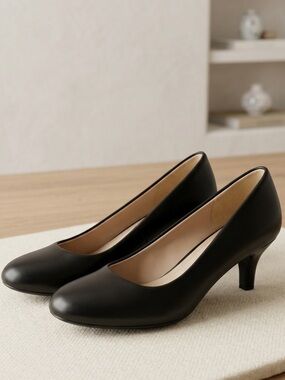 Dream Pairs Black Women's Round-Toe Kitten Heels Classic Pump